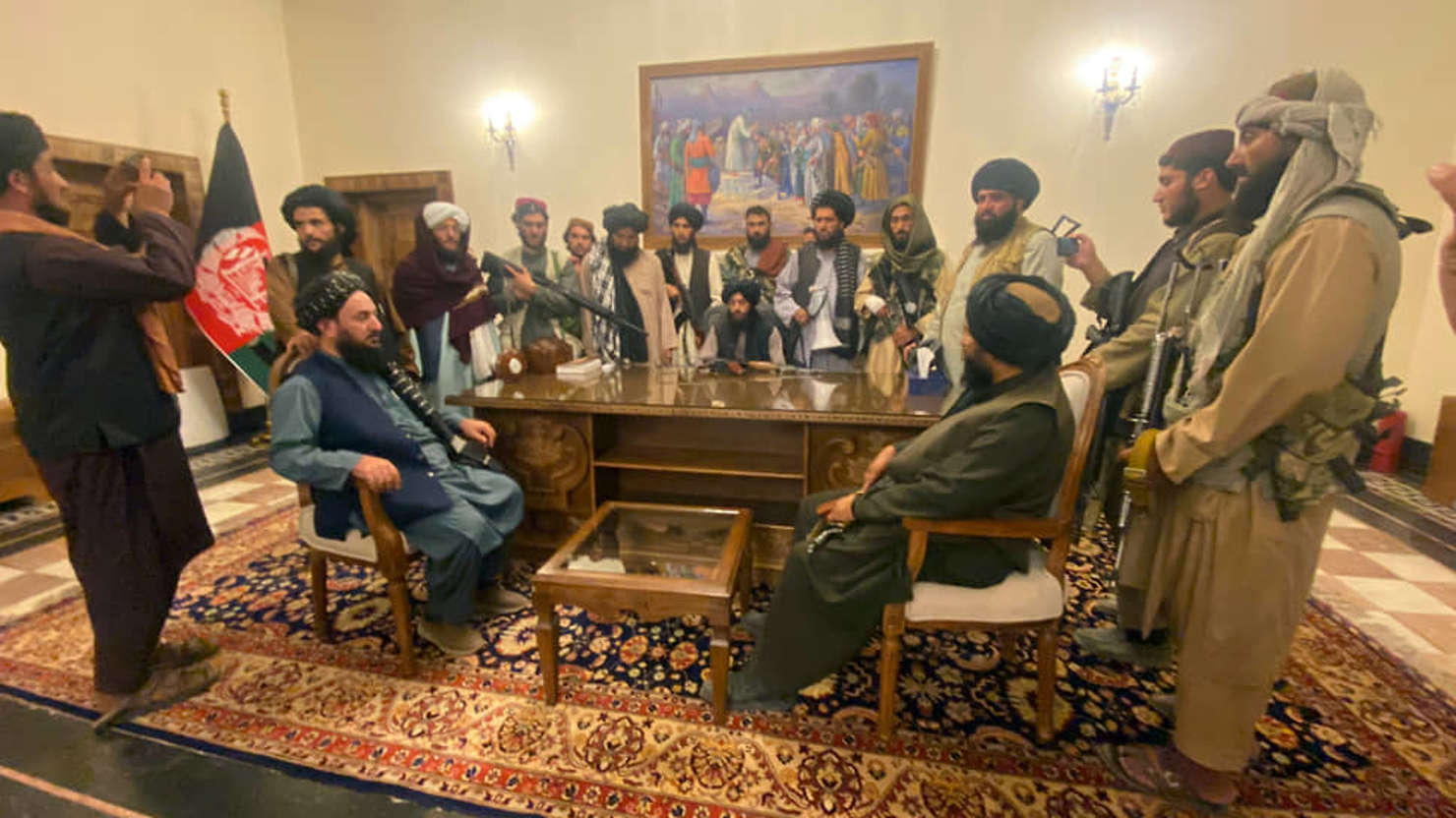 Die Taliban im Prsidentenpalast 15.Aug.2021